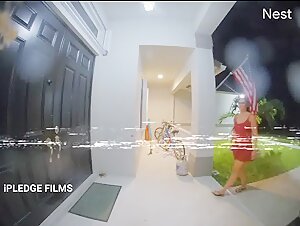 We get Caught on our Security Cams having Sex outside around the House