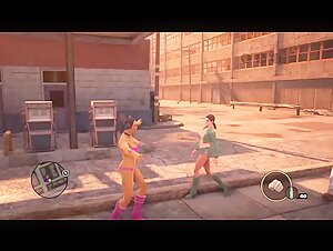 ASMR [semi-nude Girl from Fortnite Walks around Town] Gameplay