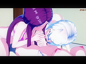 Futa Alice and Erina Fuck Sakaki Ryoko in a Threesome - Food Wars Hentai