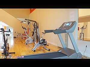 PUSSY WORKOUT AND TREADMILL SEX. almost Caught Fucking in the Gym