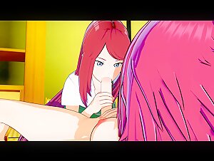 Naruto - Kushina Fucked by Futanari Karin 3D Hentai