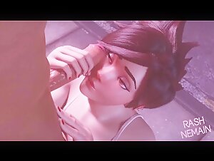 Overwatch - Tracer Blowjob 3d Hentai - by RashNemain