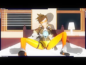 3D HENTAI Tracer from Overwatch Fucking in the Room