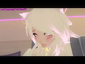 Shy Catgirl Puts on a Show for you ❤️solo Masturbation in Virtual Reality [VRchat] 3d Hentai Camgirl