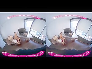 VRBangers - Horny Secretary Caught Masturbating by her Boss VR Porn