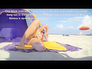 Helena Price - I Play with Nude Beach Voyeur Big Black Cocks in Front of my Cuckold Husband!  bonus