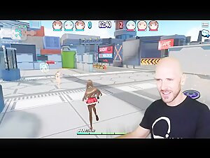 Johnny Sins - Playing Hentai Porn Games Boobs in the City!